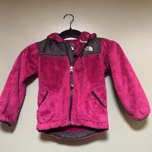 The North Face OSO Girls' Fuzzy Pink Hooded Jacket XS